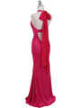 4760A Hot Pink Halter Evening Dress - Hot Pink, Back View Thumbnail