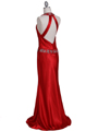 4838 Red Beaded Evening Dress - Red, Back View Thumbnail