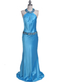 Turquoise Beaded Evening Dress
