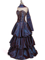 Blue Purple Two Tone Strapless Beaded Evening Gown Blue Purple Two Tone Strapless Beaded Evening Gown