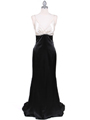 Ivory Black Charmeuse Evening Dress