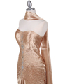 Gold Charmuse Evening Gown Gold Charmuse Evening Gown