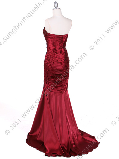 4918 Wine Charmuse Evening Gown - Wine, Back View Medium