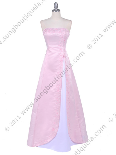 4987 Pink Prom Dress - Pink, Front View Medium