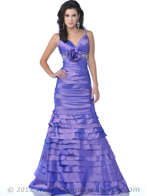 4 Purple Taffeta Prom Gown, Purple