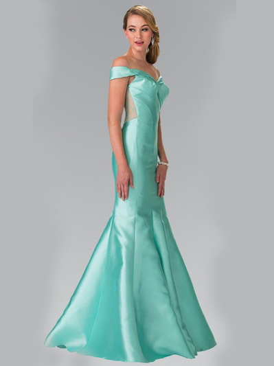 50-2213 Off The Shoulder Mermaid Long Prom Dress - Tiffany, Front View Medium