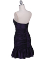 501 Purple Strapless Pleated Cocktail Dress - Purple, Back View Thumbnail