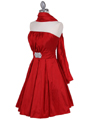 5039 Red Taffeta Cocktail Dress - Red, Alt View Thumbnail