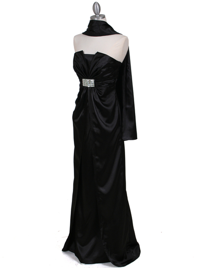 5052 Black Evening Dress - Black, Alt View Medium