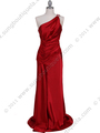 5057 Red One Shoulder Evening Dress - Red, Front View Thumbnail