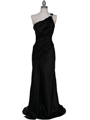 Black One Shoulder Evening Dress