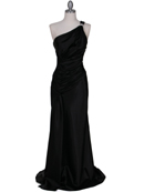 Black One Shoulder Evening Dress