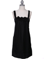 5076 Black Rosette Cocktail Dress - Black, Front View Thumbnail