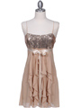 Light Gold Sequin Top Cocktail Dress