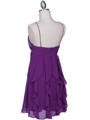 5077 Purple Sequin Top Cocktail Dress - Purple, Back View Thumbnail