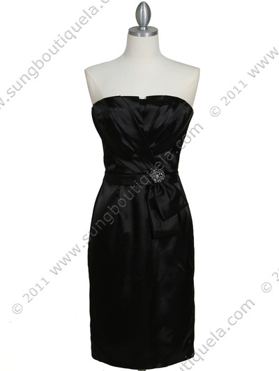 5085 Black Cocktail Dress - Black, Front View Medium
