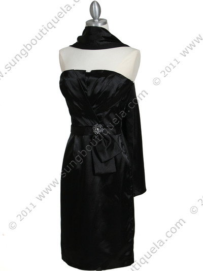 5085 Black Cocktail Dress - Black, Alt View Medium