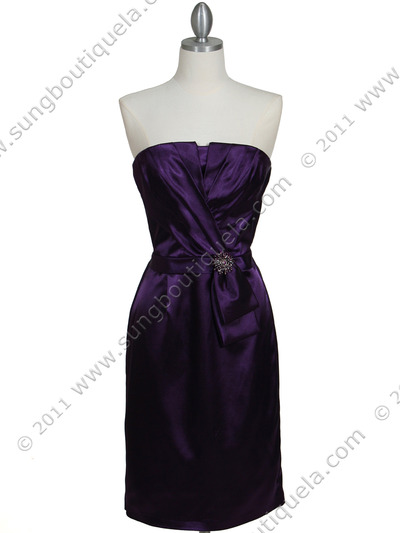 5085 Purple Cocktail Dress - Purple, Front View Medium
