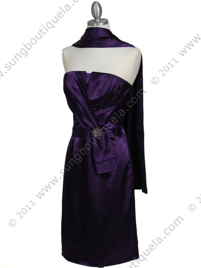5085 Purple Cocktail Dress - Purple, Alt View Medium