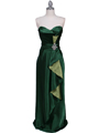 Green Satin Strapless Evening Dress