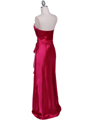 5087 Hot Pink Satin Strapless Evening Dress - Hot Pink, Back View Thumbnail
