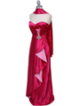 5087 Hot Pink Satin Strapless Evening Dress - Hot Pink, Alt View Thumbnail