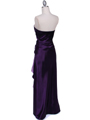 5087 Purple  Satin Strapless Evening Dress - Purple, Back View Thumbnail