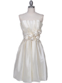 Ivory Strapless Floral Cocktail Dress