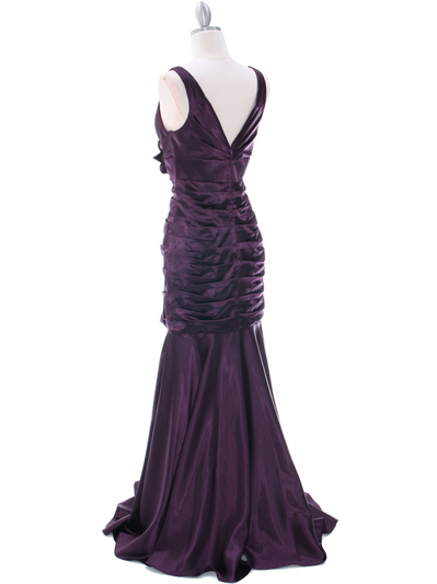 5098 Dark Purple Bridesmaid Dress - Dark Purple, Back View Medium