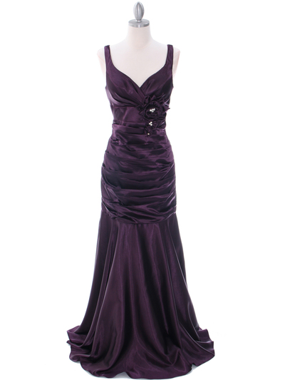 5098 Dark Purple Bridesmaid Dress - Dark Purple, Front View Medium
