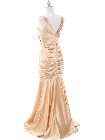 5098 Gold Bridesmaid Dress - Gold, Back View Medium