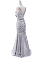 5098 Silver Bridesmaid Dress - Silver, Back View Thumbnail