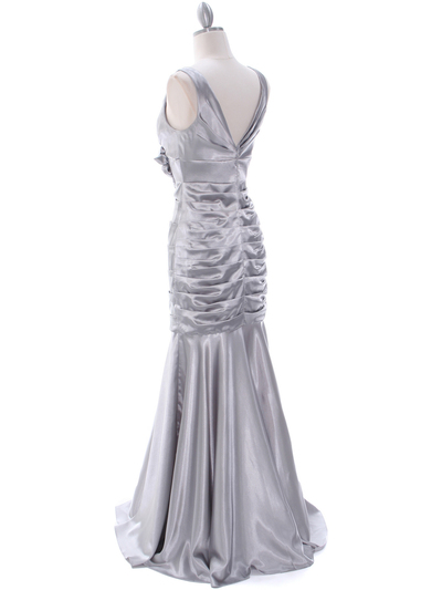 5098 Silver Bridesmaid Dress - Silver, Back View Medium
