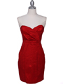Red Stretch Taffeta Cocktail Dress
