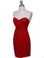 Red Stretch Taffeta Cocktail Dress