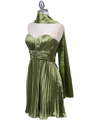 5203 Apple Green Strapless Pleated Cocktail Dress - Apple Green, Alt View Thumbnail
