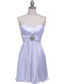 White Strapless Pleated Cocktail Dress