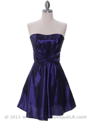 5207 Purple Taffeta Homecoming Dress, Purple