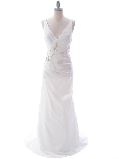 5231 Off White Destination Bridal Dress - Off White, Front View Medium