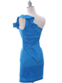 5232  Blue Stretch Taffeta Cocktail Dress - Back Image