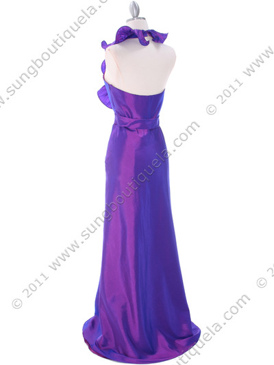 5237 Purple Taffeta Evening Dress - Purple, Back View Medium