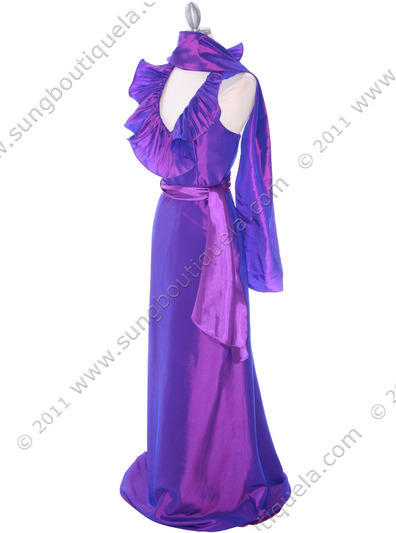 5237 Purple Taffeta Evening Dress - Purple, Alt View Medium