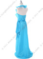 5237 Turquoise Taffeta Evening Dress - Turquoise, Back View Thumbnail