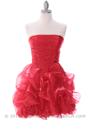 5240 Dark Red Short Prom Dress, Dark Red