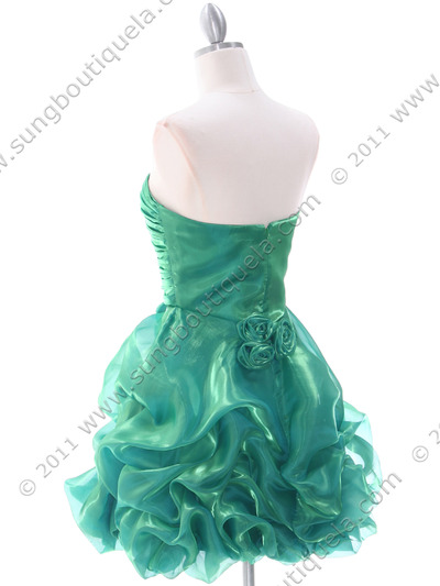 5240 Green Short Prom Dress - Green, Back View Medium