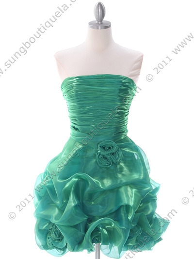 5240 Green Short Prom Dress - Green, Front View Medium