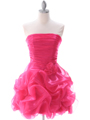 5240 Hot Pink Short Prom Dress - Hot Pink, Front View Thumbnail