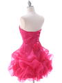 5240 Hot Pink Short Prom Dress - Hot Pink, Back View Thumbnail