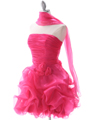 5240 Hot Pink Short Prom Dress - Hot Pink, Alt View Thumbnail
