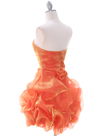 5240 Orange Short Prom Dress - Orange, Back View Medium